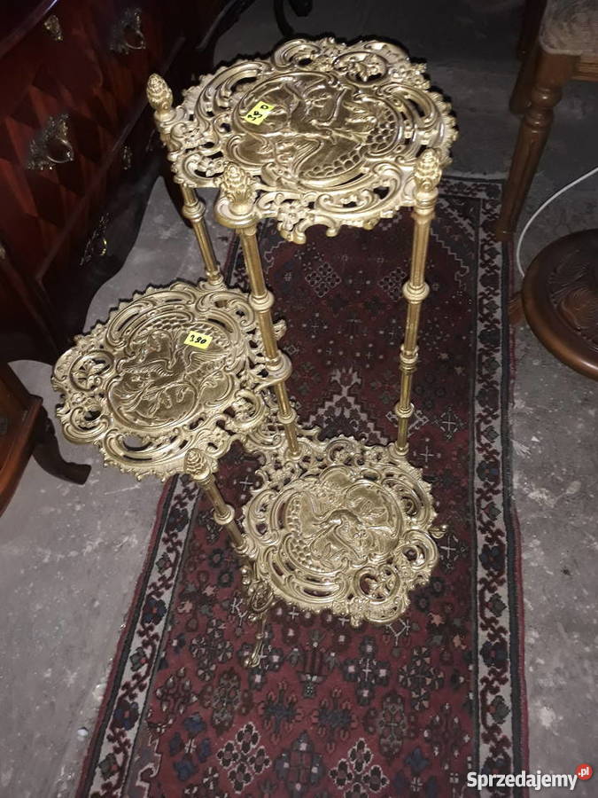 Kwietnik stojak mosiezny lubelskie Tarnogród