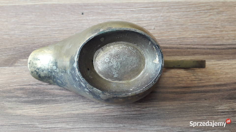 Stara mosiężna sosjerka kiedyś plater sygnowana Gdynia