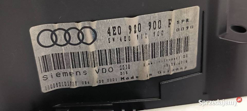 LICZNIK ZEGAR AUDI A8 D3 4E0920900F osobowe Lipno