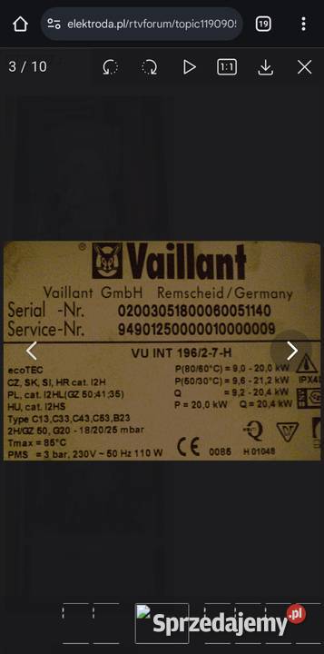 Piec gazowy CO Vaillant ecoTEC2 Kęty