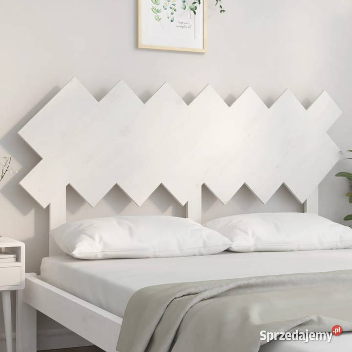 Wezgłowie łóżka białe 141x3x805 lite drewno mazowieckie sprzedam