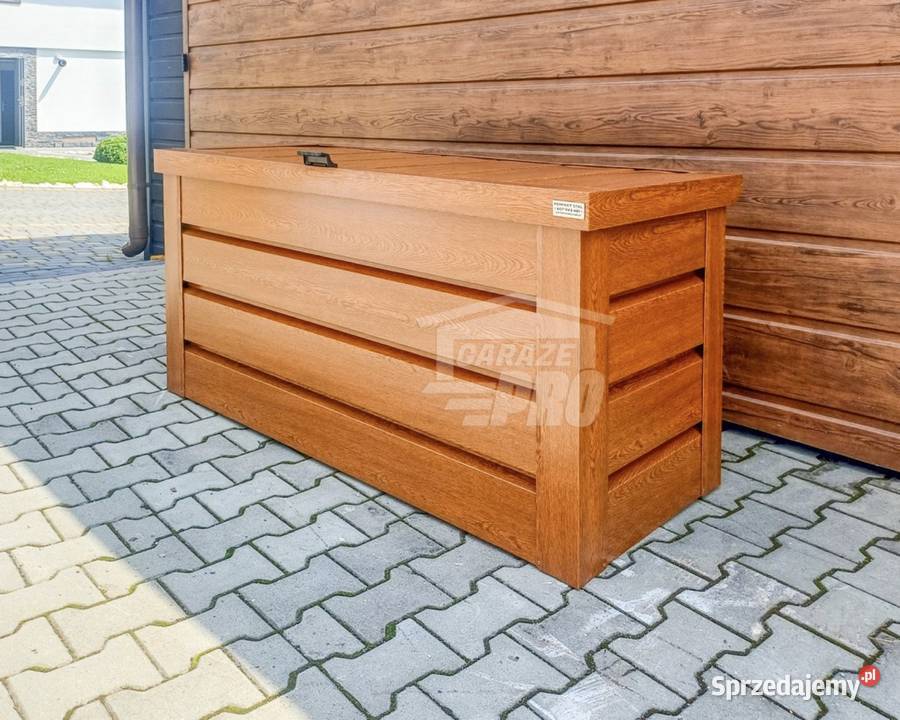 Skrzynia ogrodowa metalowa kufer 120x50x70 złoty Legnica