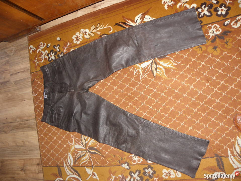 Spodnie motocyklowe skórzane w pasie 78 Rozmiar XL Lębork