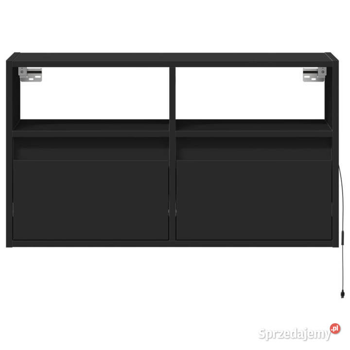 Ścienna szafka TV z LED czarna 80x31x45 WM852328 Warszawa