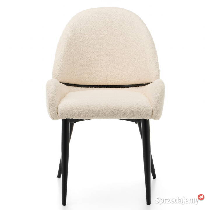 Krzesło Tapicerowane Bergamo Boucle Jasnobeżowe Tarchały Małe