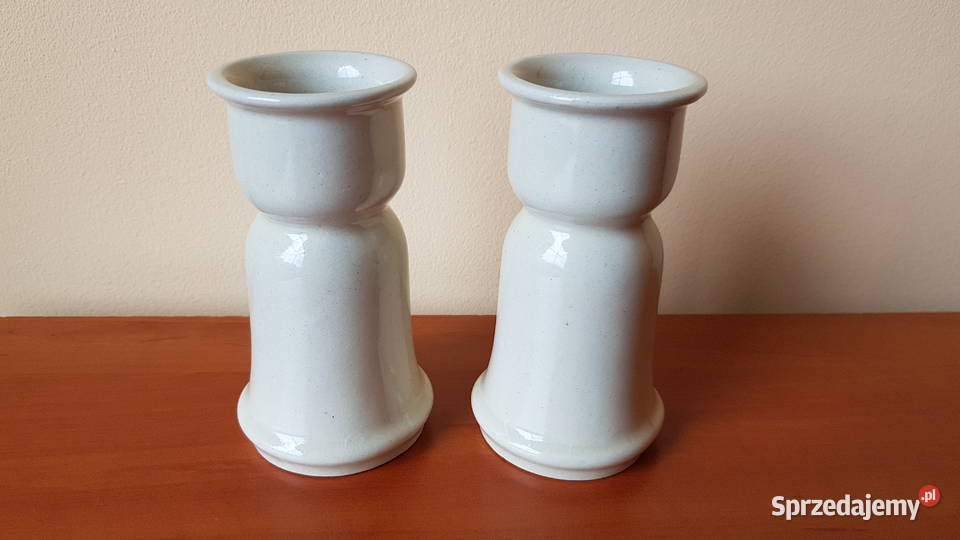 2x świecznik ceramiczny Bolesławiec Wolanin Dąbrowa Górnicza