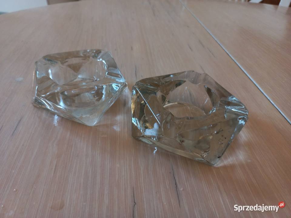 Art Deco 2 kryształowe popielnice mazowieckie Piastów