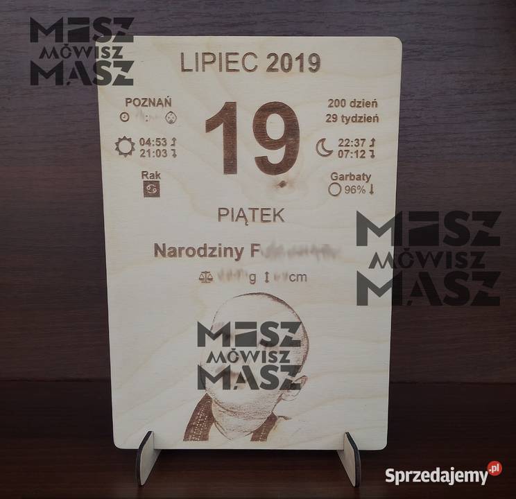 Karta z kalendarza Urodziny Witaj na świecie Racot