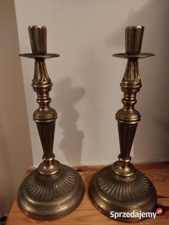 stare mosiężne świeczniki 2sztuki lubuskie Gorzów Wielkopolski sprzedam