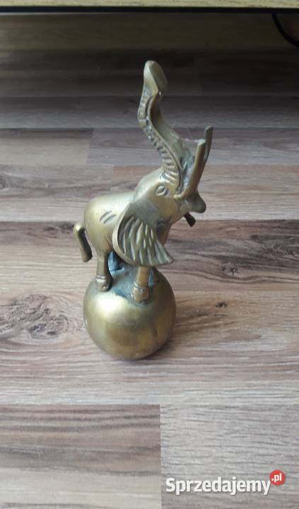 Mosiężny słoń słonik na kuli Indie hinduski Gdynia