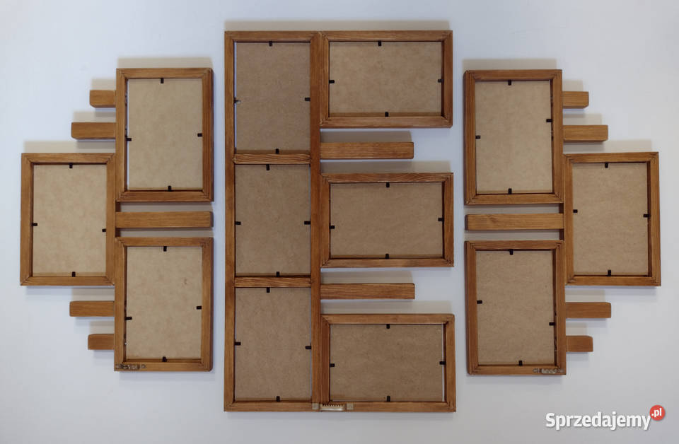 Drewniana Multirama Ramka na 12 zdjęć 10x15