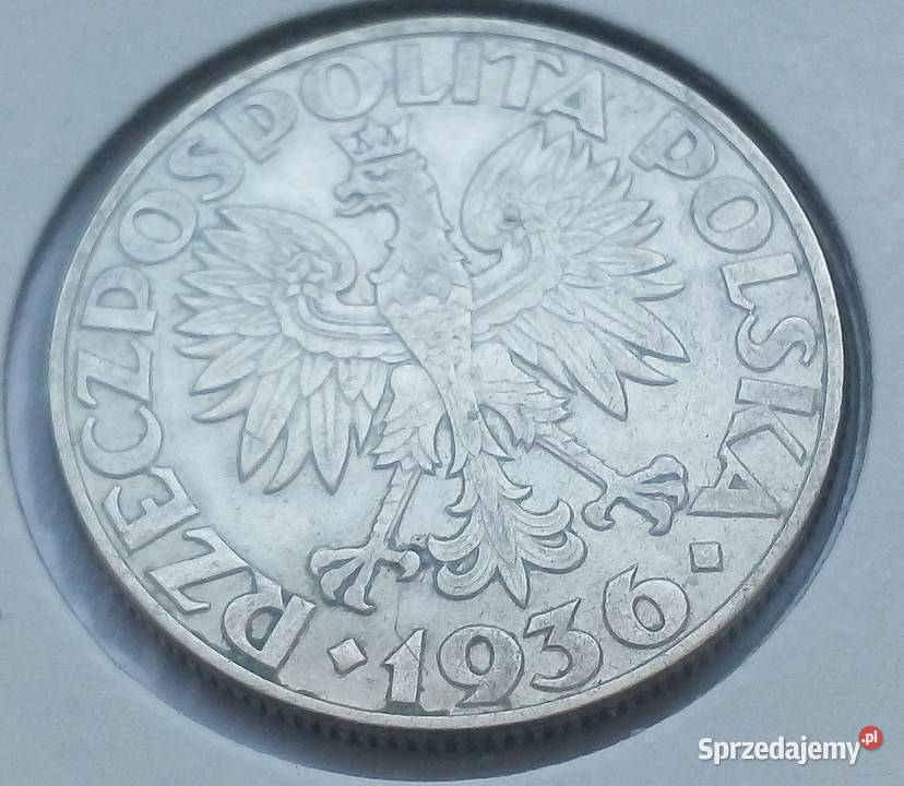 POLSKA5 1936 r SREBRO 750ŻAGLOWIEC