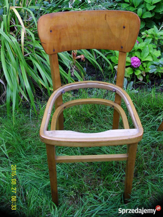Stare babcine krzesła PRL lite drewno sprężyny Warszawa