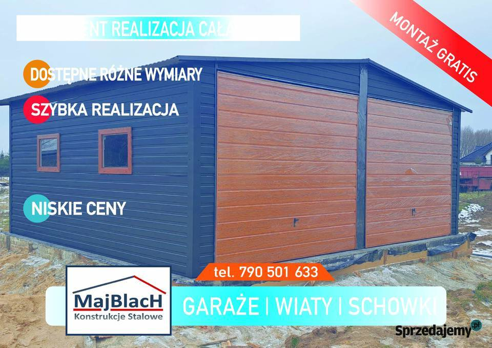 TYPOWY Garaż Blaszany 6x6 PRODUCENT Garaże