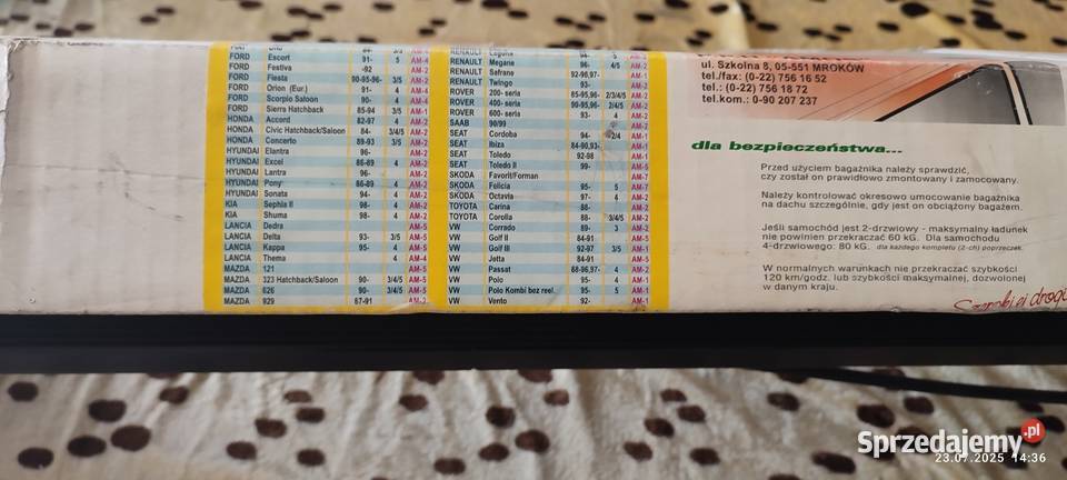 Okazja bagażnik dachowy Pruszcz Gdański