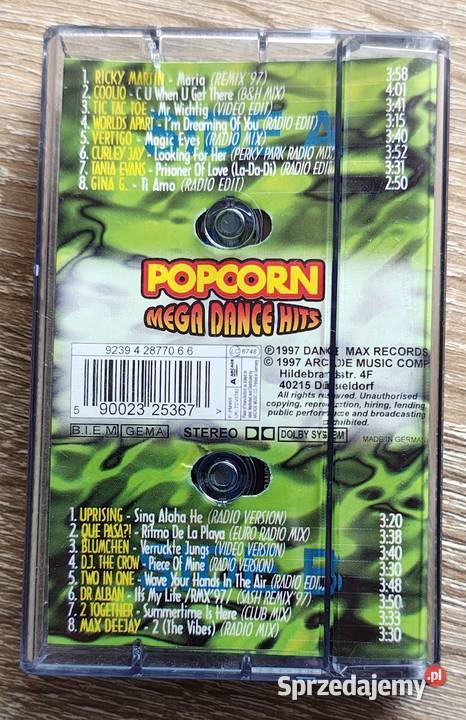 Kaseta Magnetofonowa PopCorn Mega Dance Hits