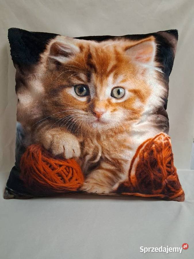 Pluszowy kociak na poduszce sprzedam Nakło nad Notecią