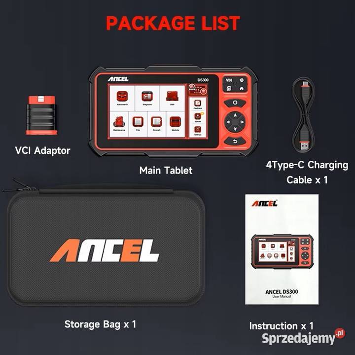 Skaner Diagnostyczny model na 2026 Ancel DS300 Interfejsy diagnostyczne Gdańsk