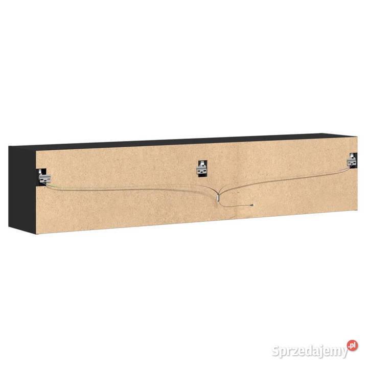 Ścienna szafka pod TV z LED czarna 180x31x38 Warszawa