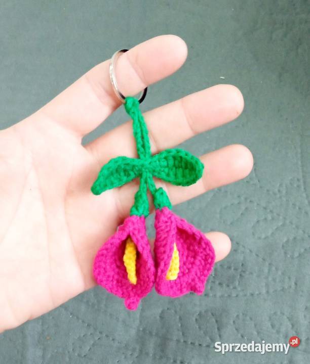 Kalie wykonane na szydełku brelok do kluczy Łask