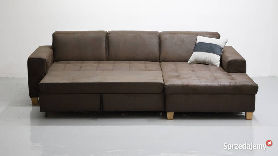 TPX Narożnik funkcją spania brązowy kanapa 160cm Poznań