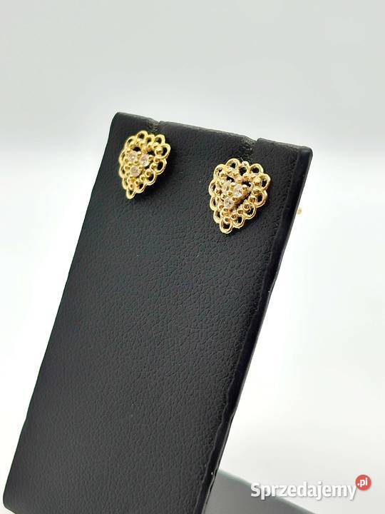 Złote kolczyki pr 585 095g Sztyft Serce Elbląg