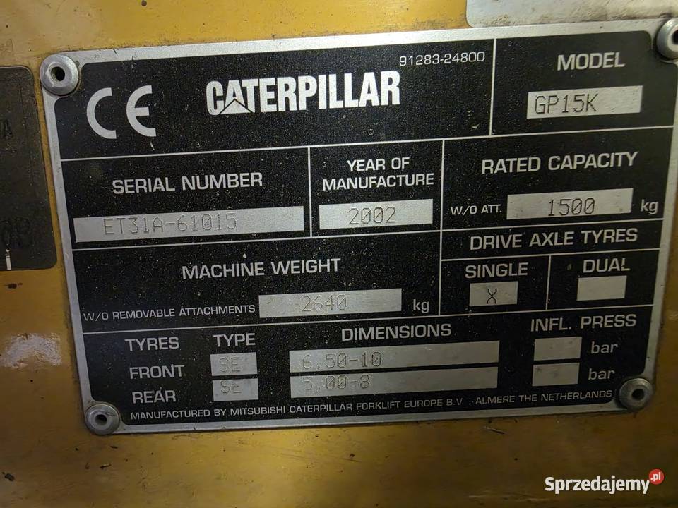 Wózek widłowy CAT Caterpillar GP15K Tychy