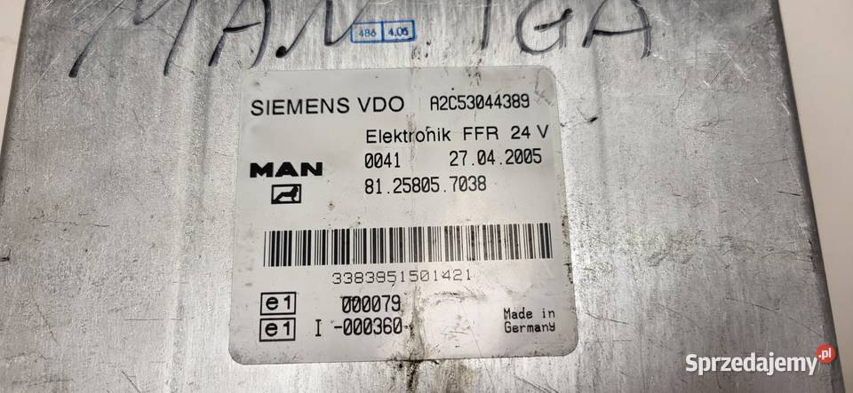 STEROWNIK KOMPUTER FFR EMU MAN 24V 81258057038 Pozostałe Mojusz