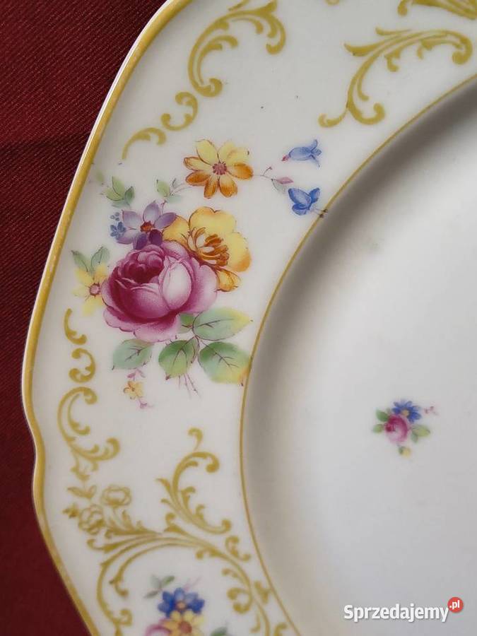 Porcelanowy talerz Tirschenreuth Bavaria kwiaty Chorzew sprzedam