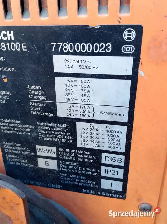 BOSCH SL48100E ładowarka prostownik z rozruchem Nowy Tomyśl