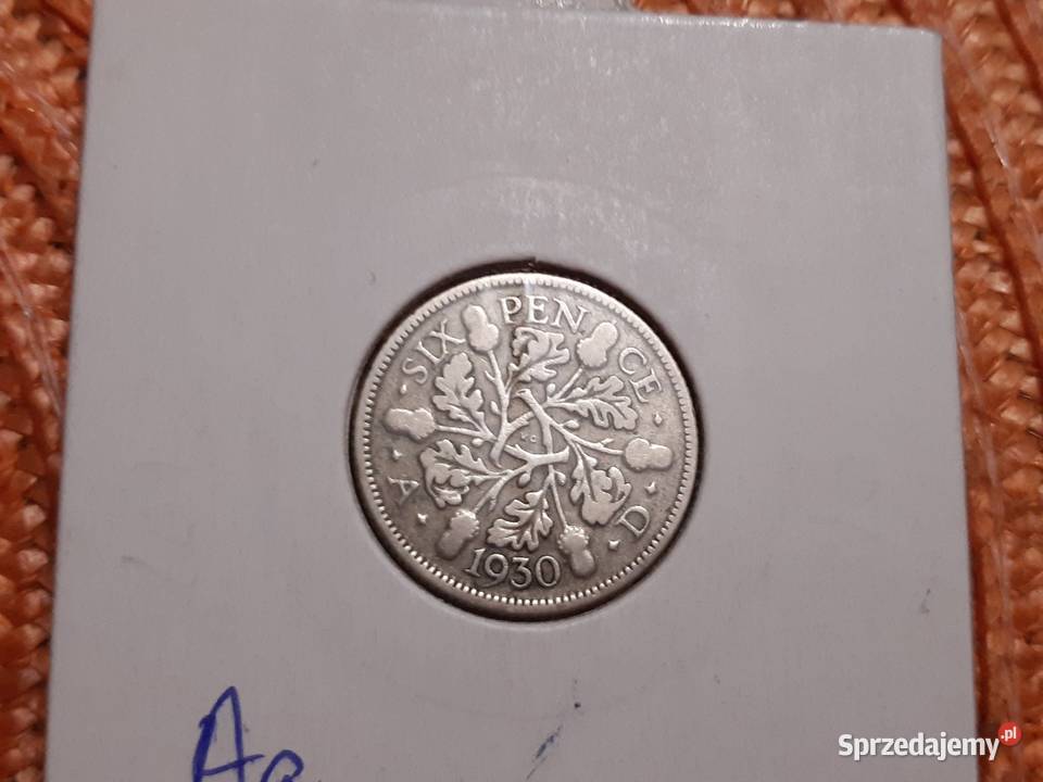moneta srebrna Wielkiej Brytanii z 1930r Łomża