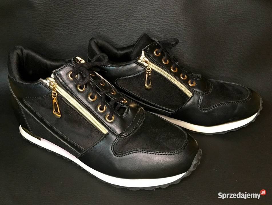 Sneakersy czarne Queen Vivi zamki złote Półbuty Kraków sprzedam