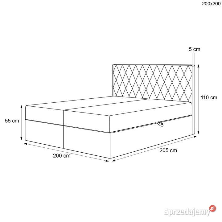 Łóżko kontynentalne Caro 2 różne kolory rozmiary Łóżka Tarchały Małe