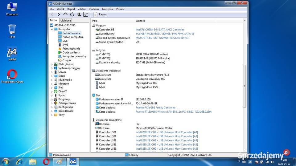 Toshiba a50019D Core2Duo 2200MHzRam4Gb Hdd500GB Taktowanie 2200 kujawsko-pomorskie Włocławek