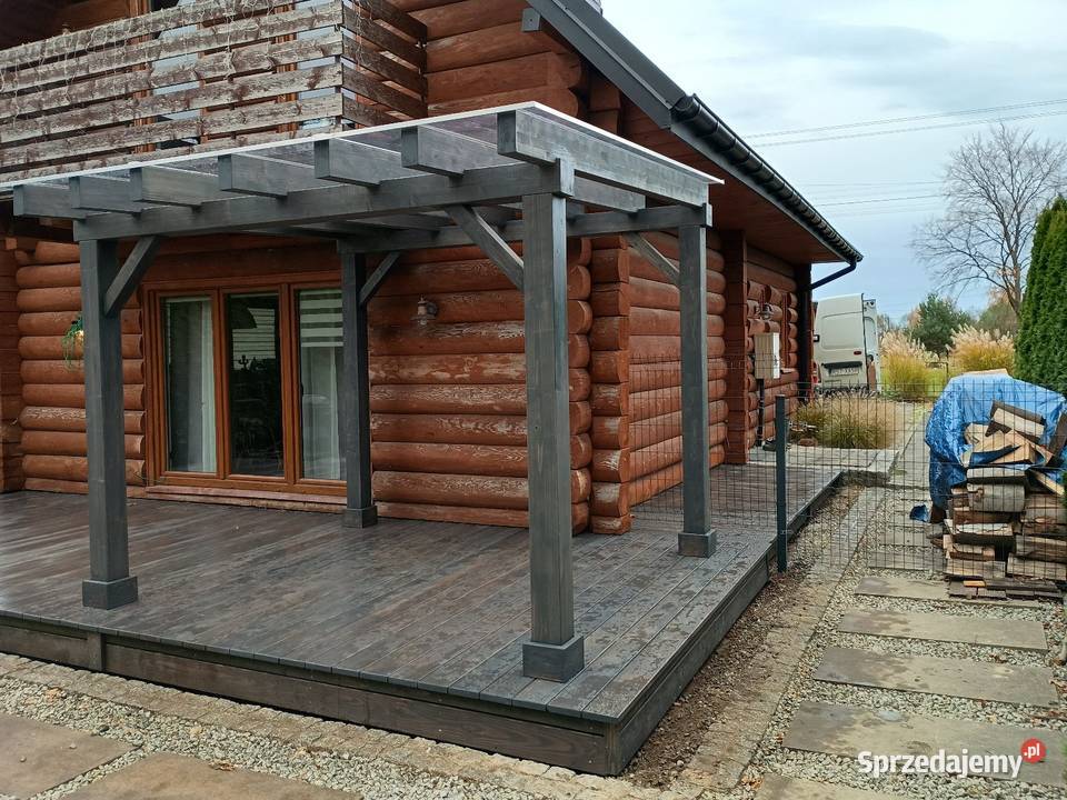 Taras drewniany zadaszenie tarasu altana pergola