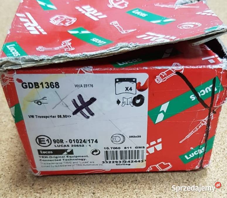 Klocki hamulcowe przód zestaw TRW GDB1368 VW Jasło