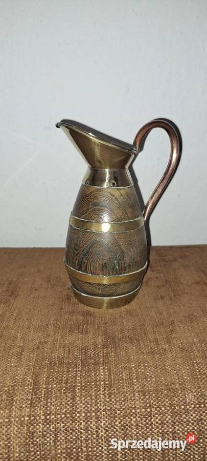 drewniany dzbanuszek świecznik z metalowymi Warszawa