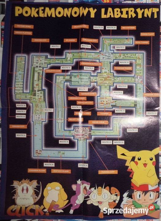 Pokemony plakat 151 Pokemonów NAKLEJKI Rzeszów