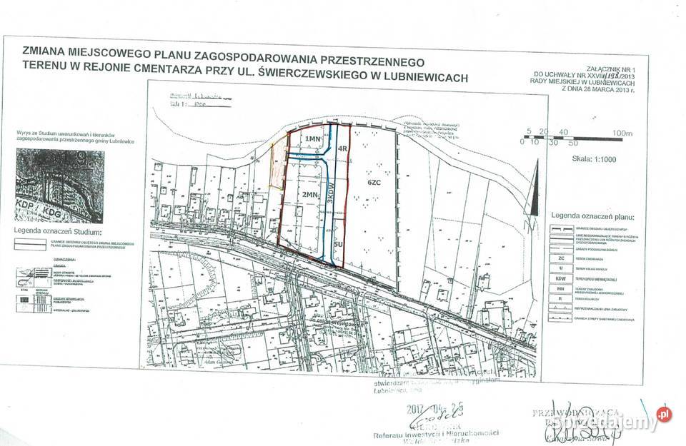 Działki budowlane w Lubniewicach j Lubiąż Lubniewice