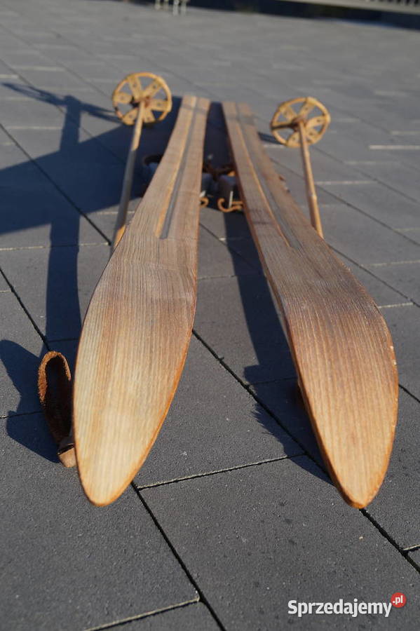 Stare narty jesionowe 165 kijki Pruchnik sprzedam
