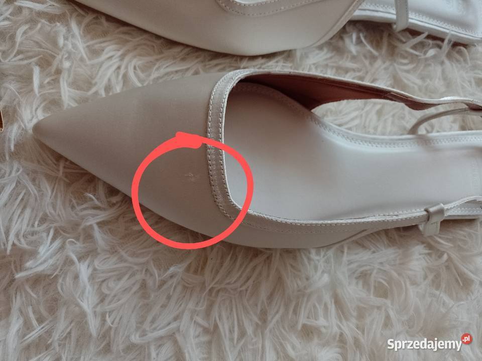 40 ASOS Design Białe baleriny z odkrytą piętą z Kraków