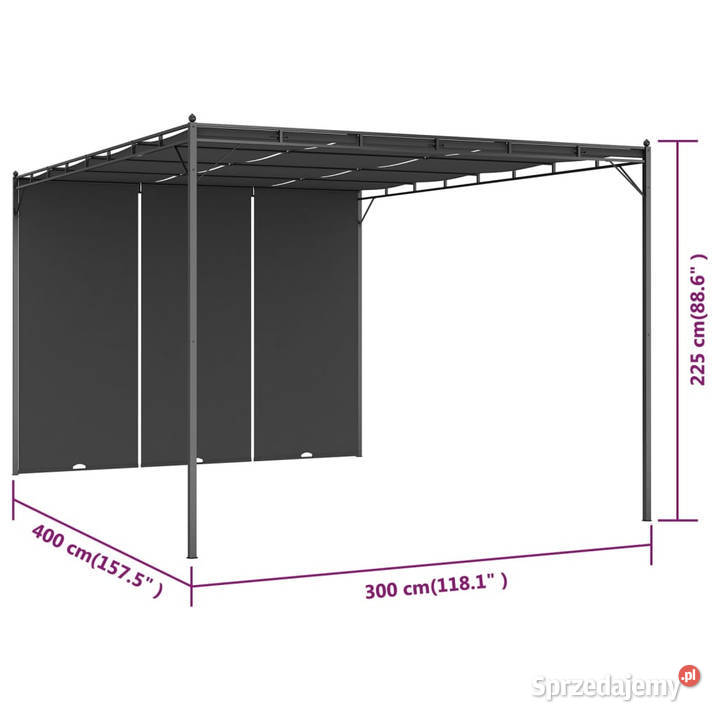 Altana ogrodowa z zasłoną boczną 4 x 3 x 225 m Warszawa