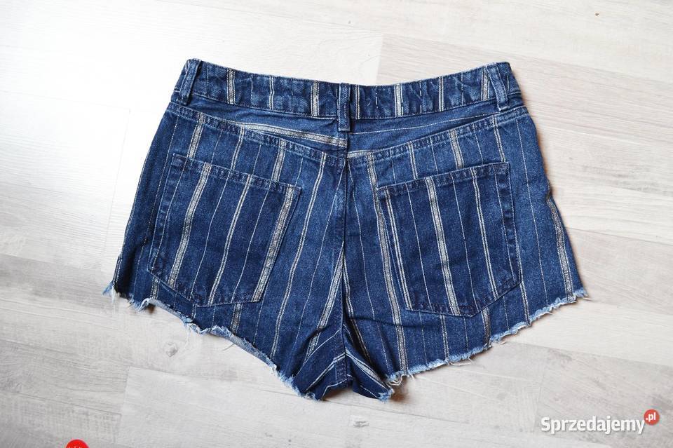 Denim Co szorty krótkie spodenki paski prążki L Warszawa