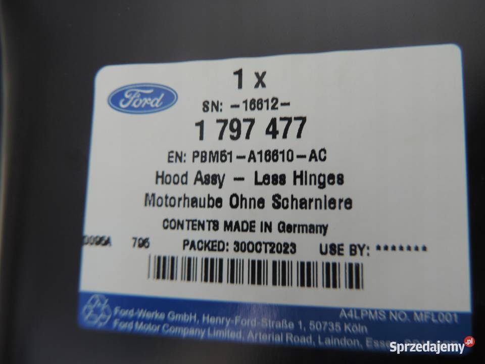 MASKA FORD FOCUS MK3 PBM51A16610AC NOWA ORYGINAŁ