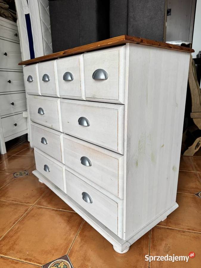 Komoda drewniana apteczna z szufladami szafka Sulbiny