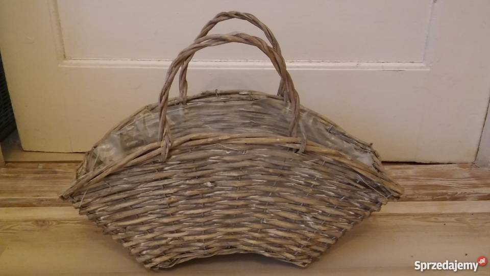duży wiklinowy koszyk pobielany na prezent pomorskie Gdańsk sprzedam