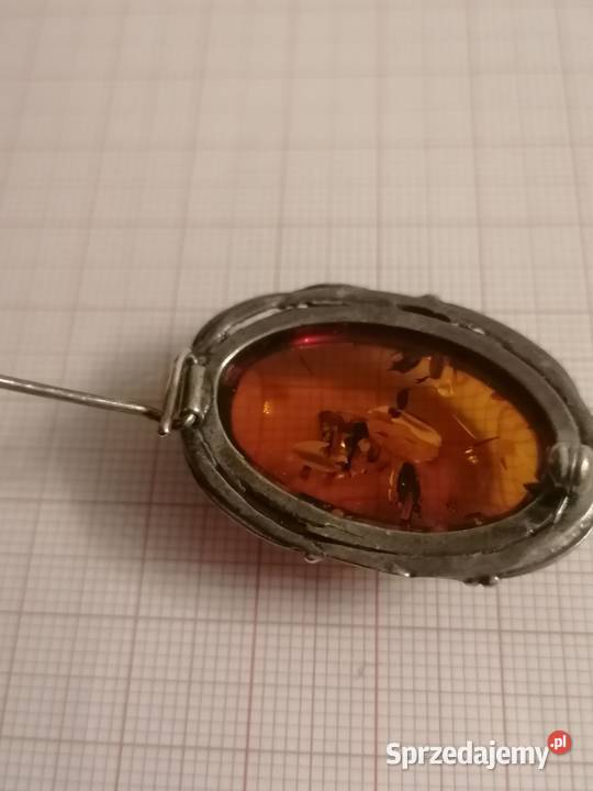 Stara broszka bursztyn Białystok sprzedam