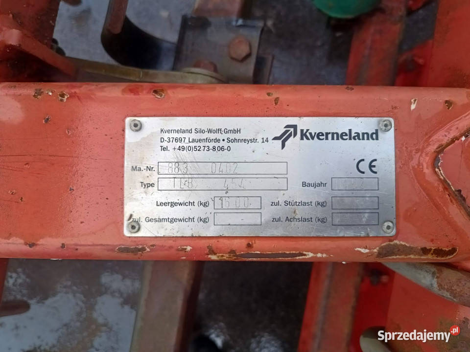 Agregat uprawowy KVERNELAND TLB 454 45 m włóka Zaskwierki