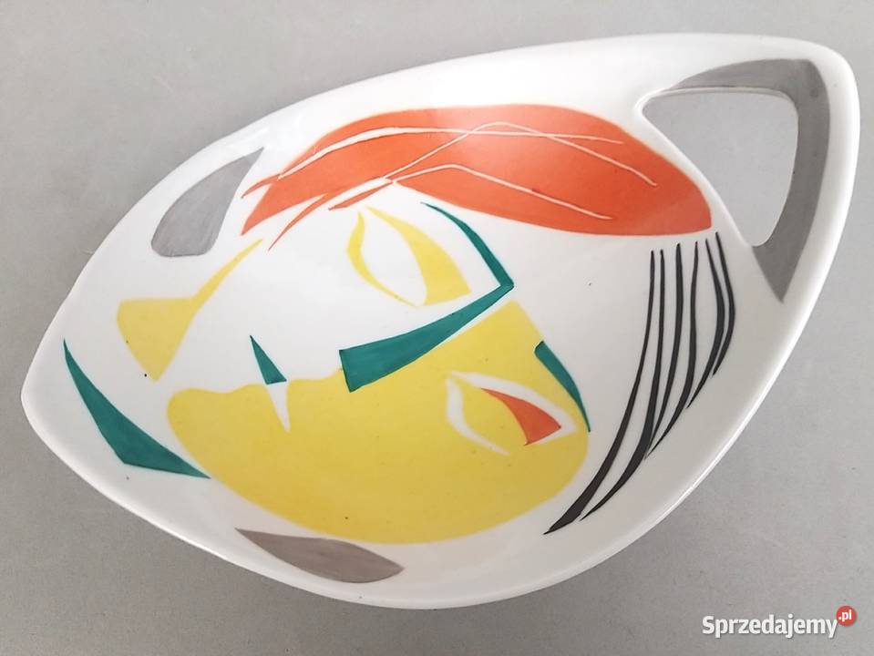 Look Patera miseczka twarz Drasche pikasy lata Porcelana i szkło Bronisze