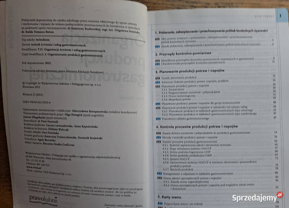 Organizacja produkcji gastronomicznej T152 ISBN 9788302135934